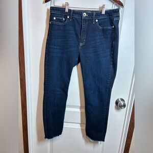 Vineyard Vines Women's Dark Wash High Rise Skinny Jeans - Size 29 Raw Hem